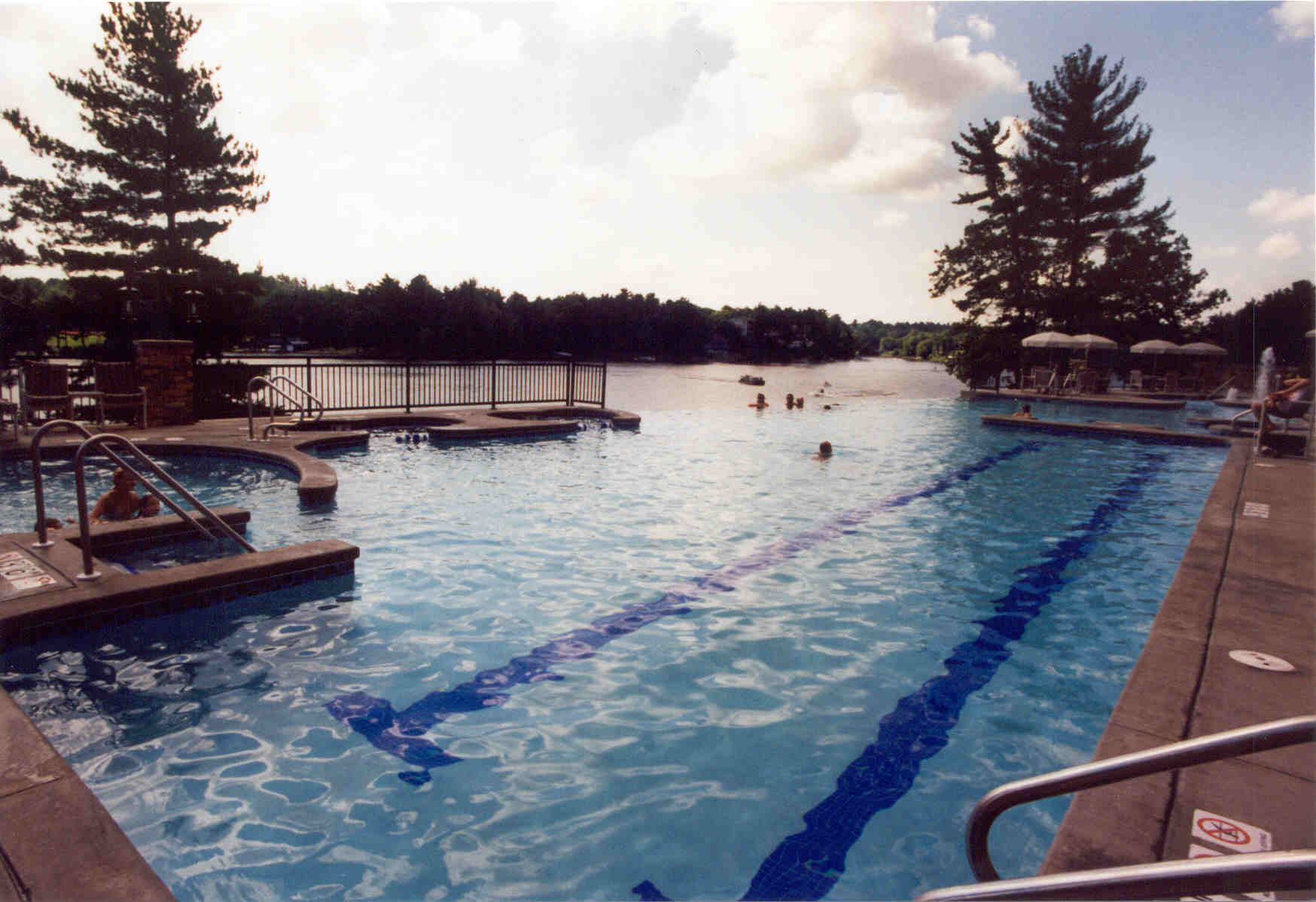 Outdoor lap pool area at the Wilderness on the Lake in Lake Delton, WI
