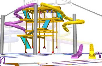 Rending of a water park plan