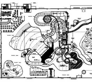 Drawing of a water park plan