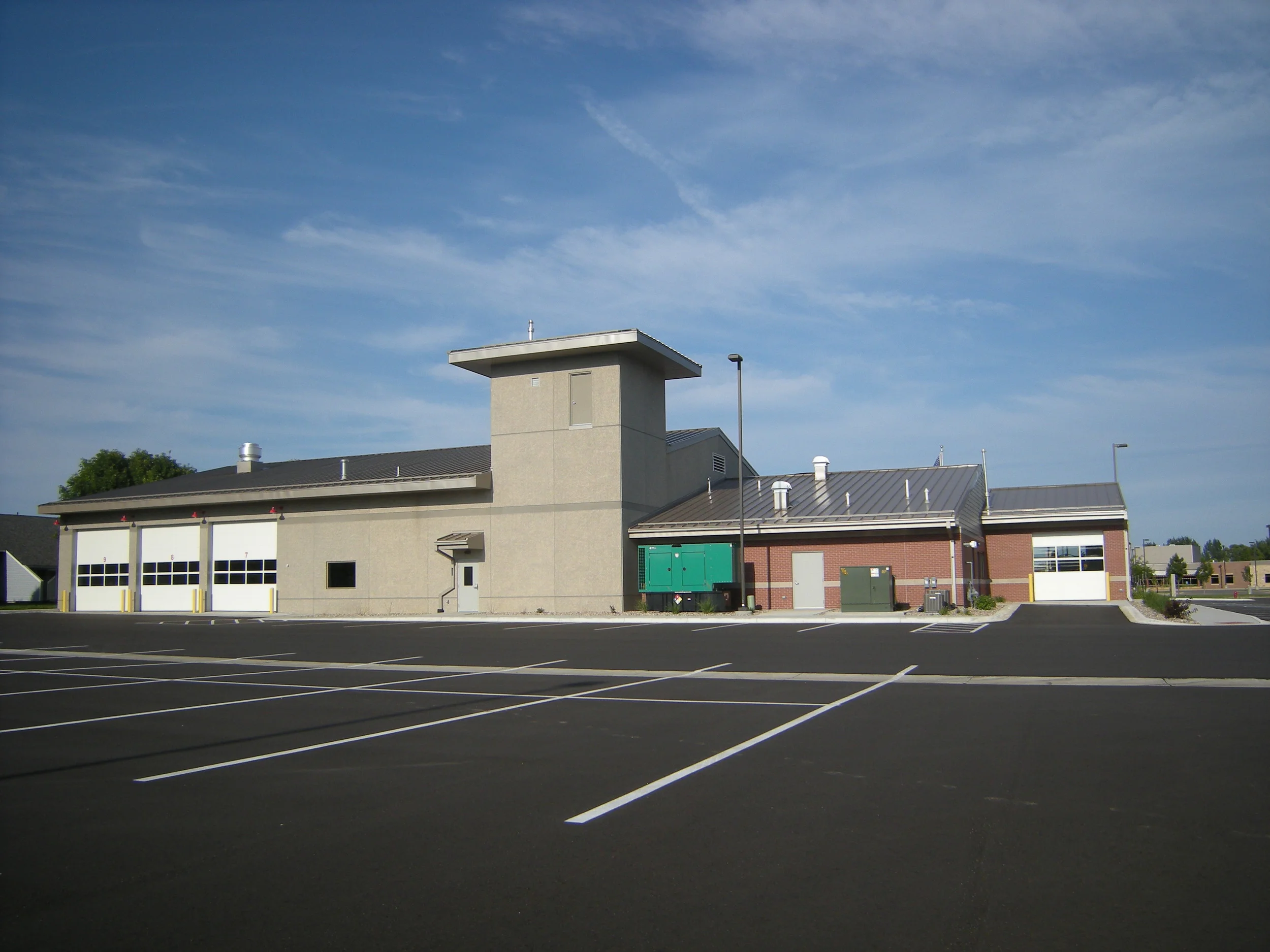 Side view of the Montevideo Fire Station in MN