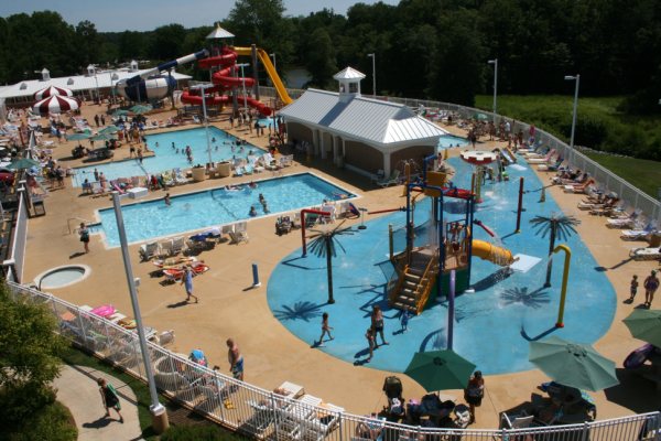 Aerial view of the Bethpage Camp Resort in Urbanna, VA