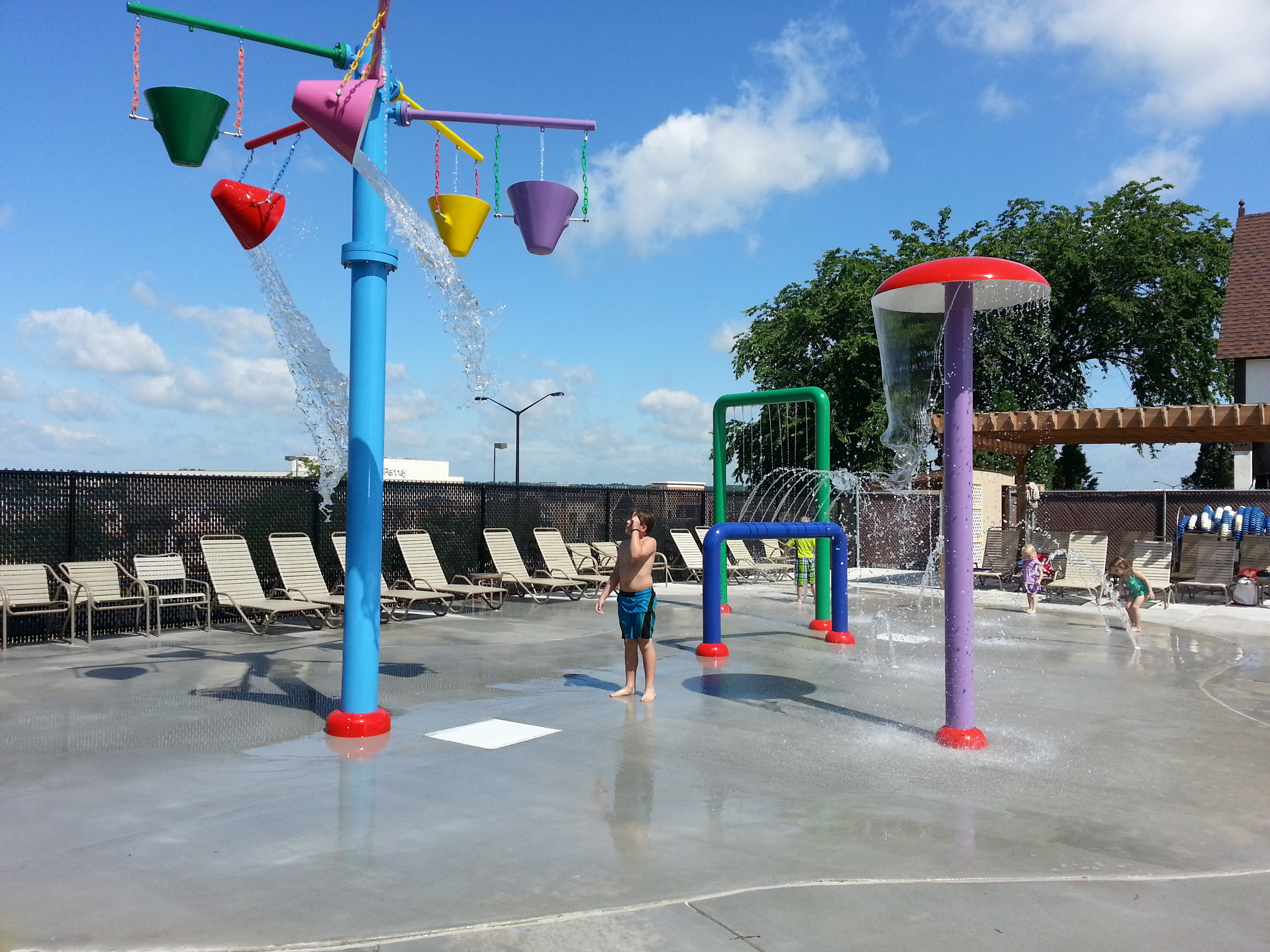 Outdoor splash pad area at Westmoor Country Club in Brookfield, WI