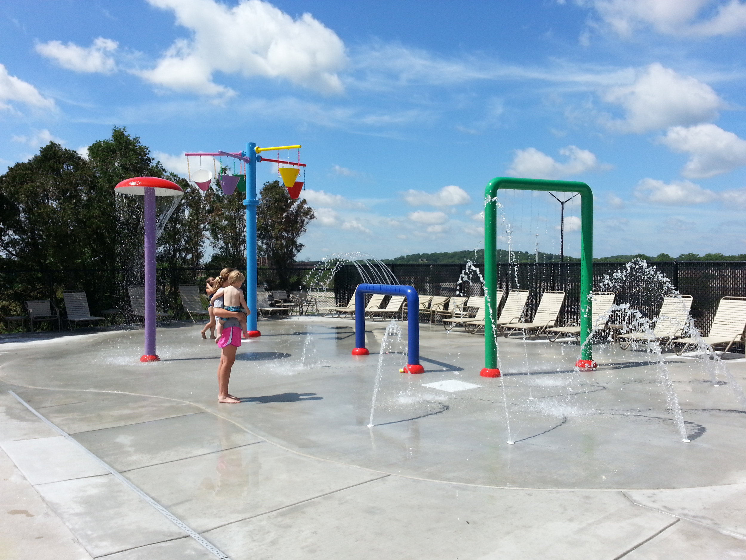 Outdoor splash pad area at Westmoor Country Club in Brookfield, WI