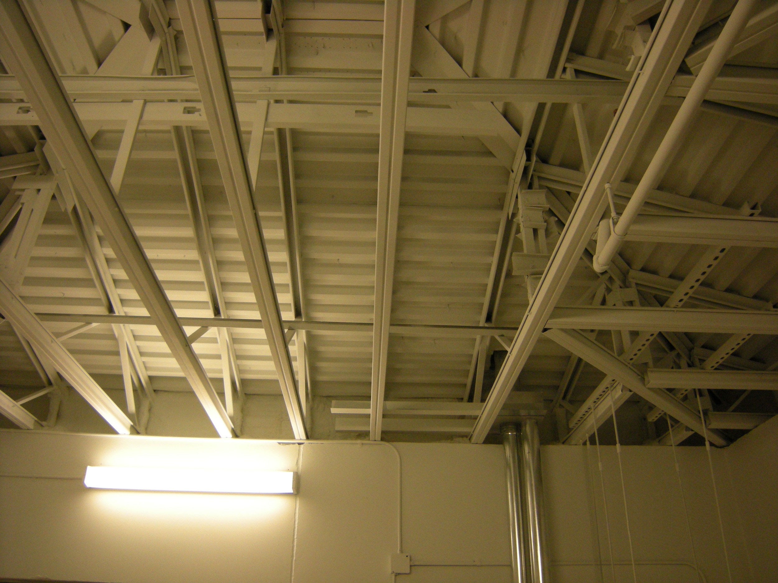 Inside ceiling of the garage