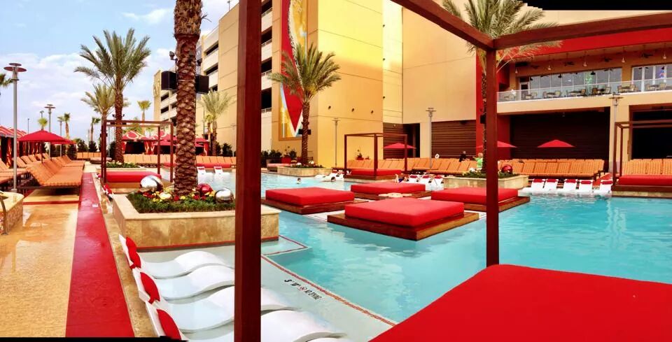 Outdoor pool and seating area at the Golden Nugget Hotel & Casino in Biloxi, MN