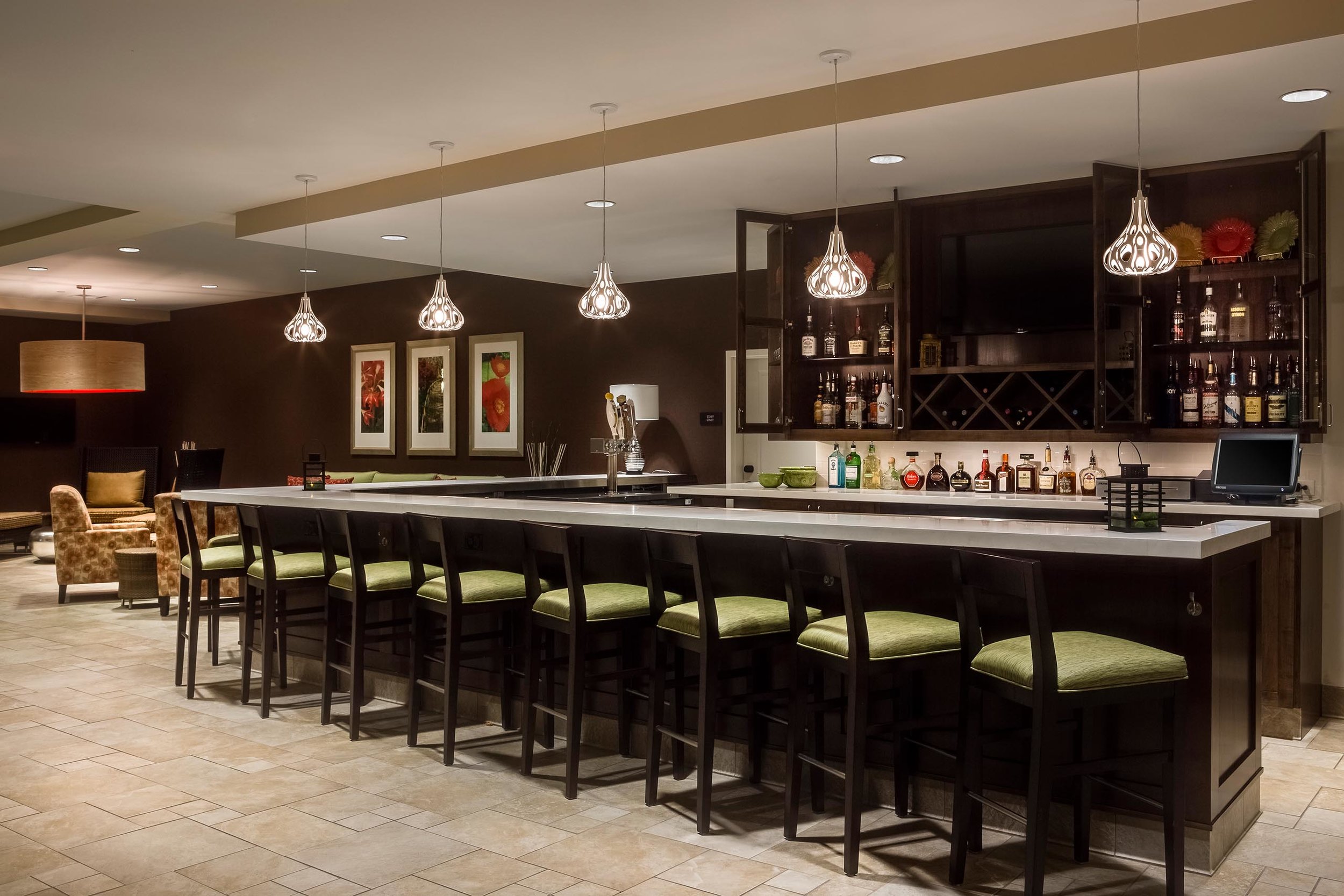 Bar area in Hilton Garden Inn in Bettendorf, IA