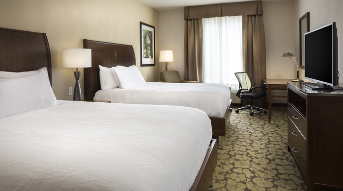 Bedroom at the Hilton Garden Inn in Bettendorf, IA