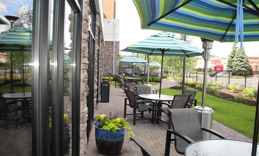 Outside seating area in the Homewood Suites in St. Louis Park, MN