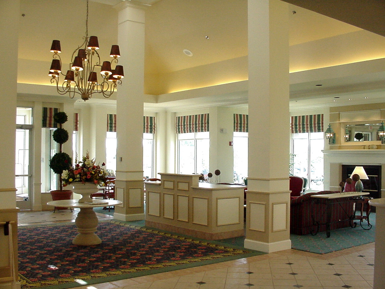 Lobby area in the Hilton Garden inn in Shoreview, MN