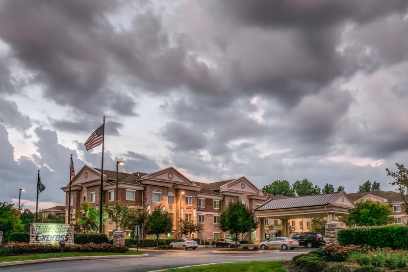 Outside view with clouds above at the Holiday Inn Express in Dublin, OH