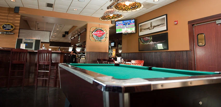 Pool table in Max’s Grill in Olivia, MN
