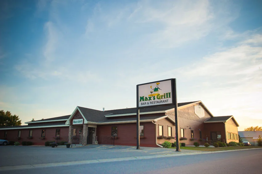 Outside view of Max’s Grill in Olivia, MN