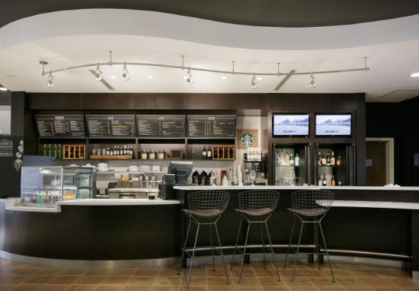 Bar area in the Courtyard Hotel in Bellevule NB