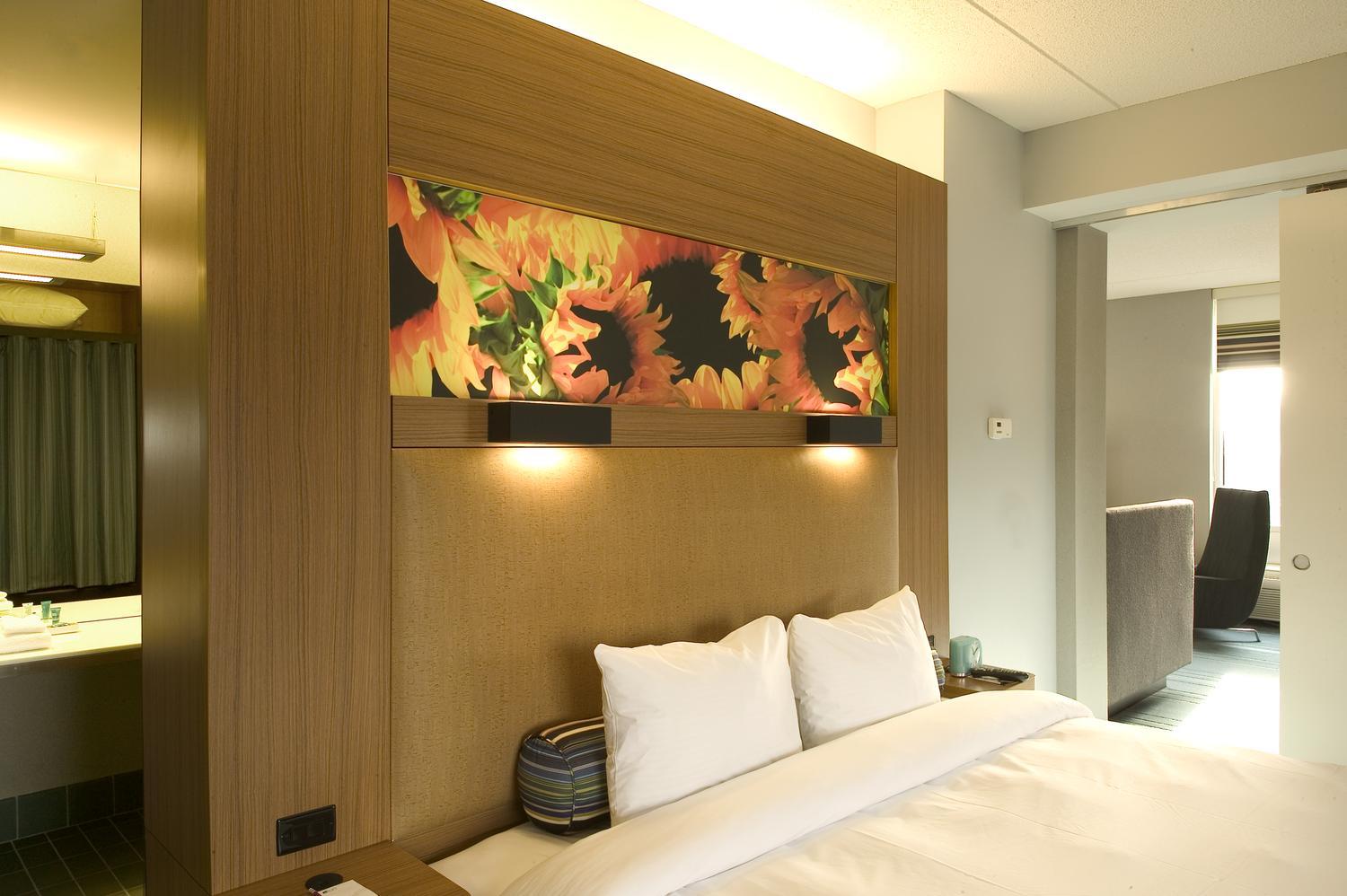 Bedroom in the Aloft Hotel in Minneapolis, MN