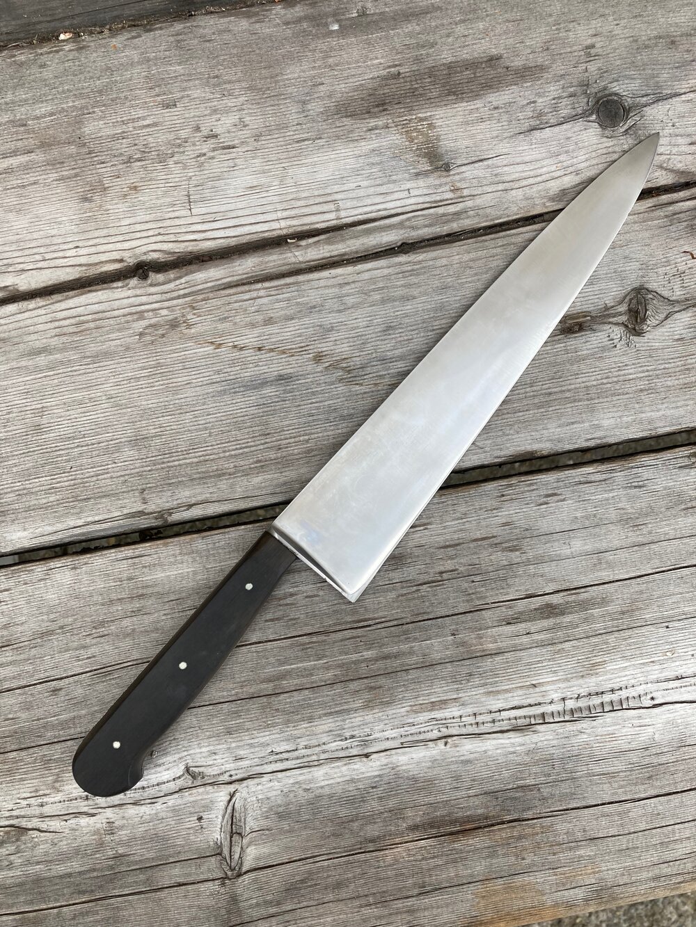 J. A. Henckels 10” Chef Knife Handforged Carbon Steel 1960' early