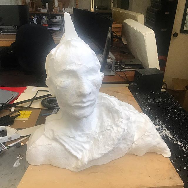 Foam sculpture heading towards the lost wax bronze after life