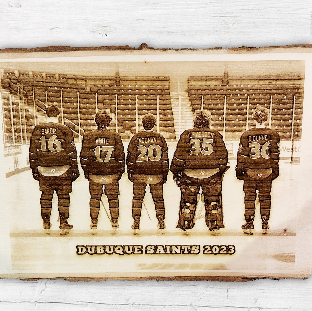 Team Photo Engraved on Wood