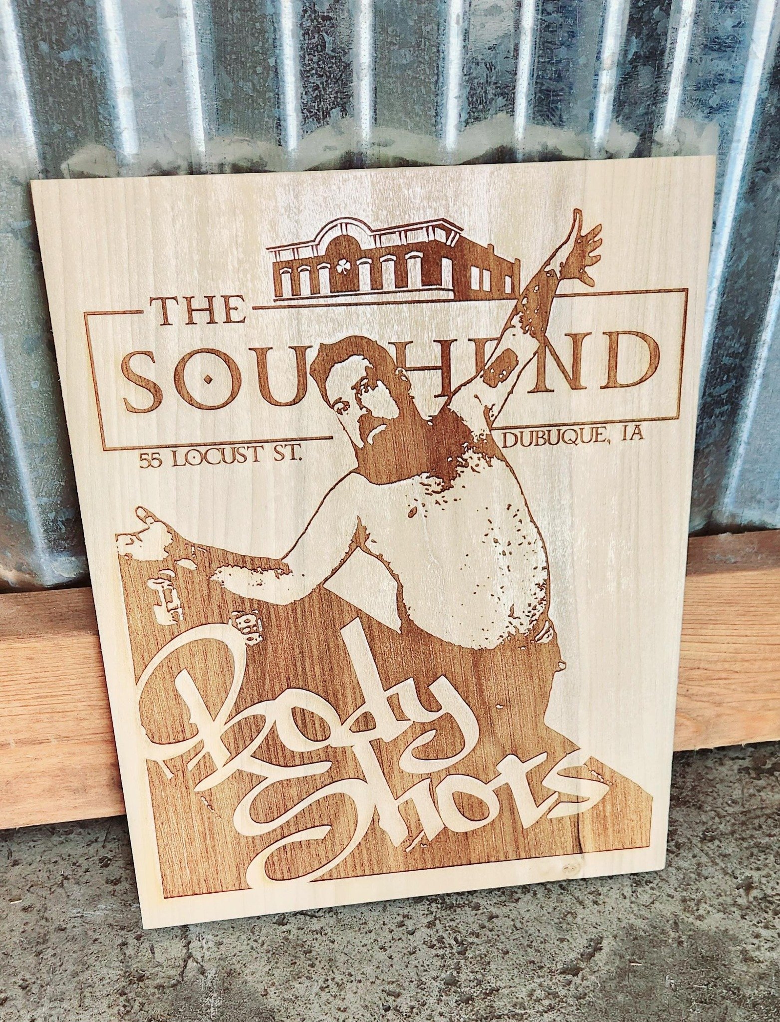 Custom engraving for our friends at The Southend Tap and an amazing photo of Justin doing Justin things. Bless your heart. #zalaznikcreative