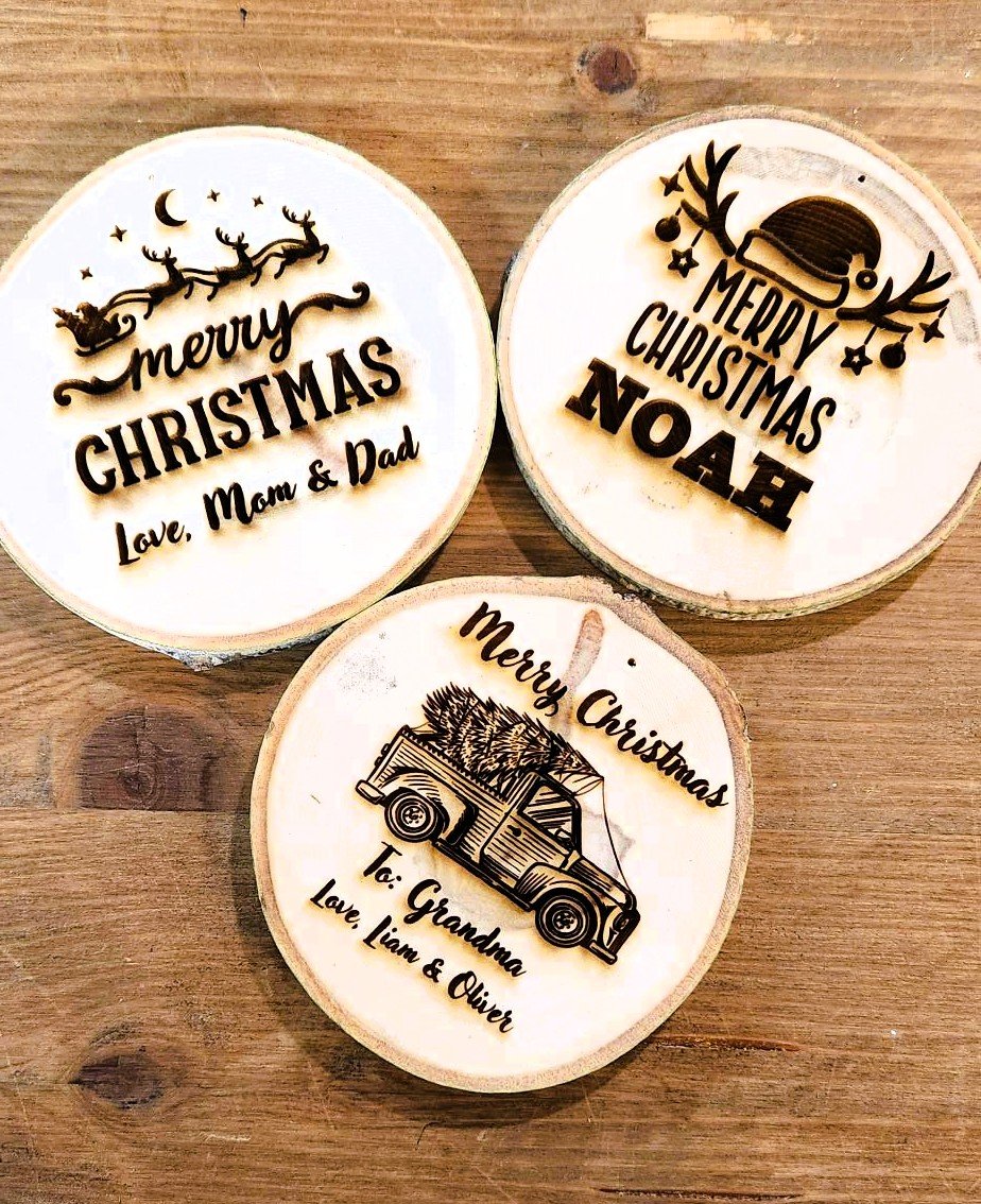 BLACK FRIDAY SPECIAL! Get a custom wood ornament with the text of your choice. Choose from 3 different designs, normally $20, for a limited time only $6.99! Follow the link to check out our shop and take advantage of this while supplies last!  #black
