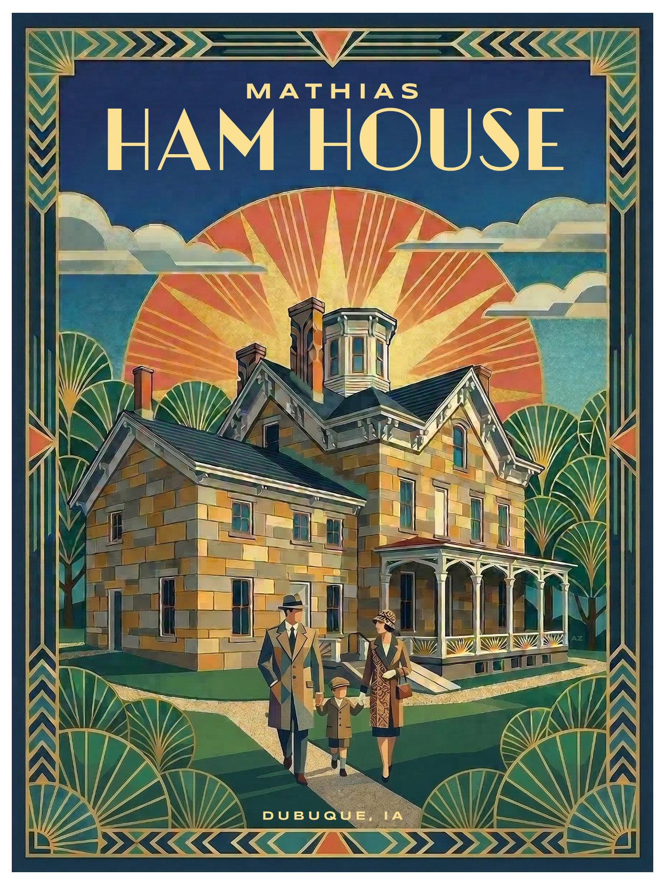 Mathias Ham House Art Deco Travel Poster