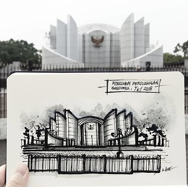 #Repost from @kezia_age
.
Mari Boeng Reboet Kembali...✊✊✊
Sketchwalking on a really nice drawing book from: @gambart_official
Selamat Hari Pancasila Netijen! #telat
.
.
.
#alvindrafting #draftingtools #drafting #draft #draw #drawing #drawingtools #architect #architecture #architecturestudent #architecturedrawing #architecturedesign #architecturesketch #render #rendering #architecturerendering #sketch #sketching #sketchingtools #sketchbook #art #artist #architectural #architectsofinstagram #design #designer #architecturestudent