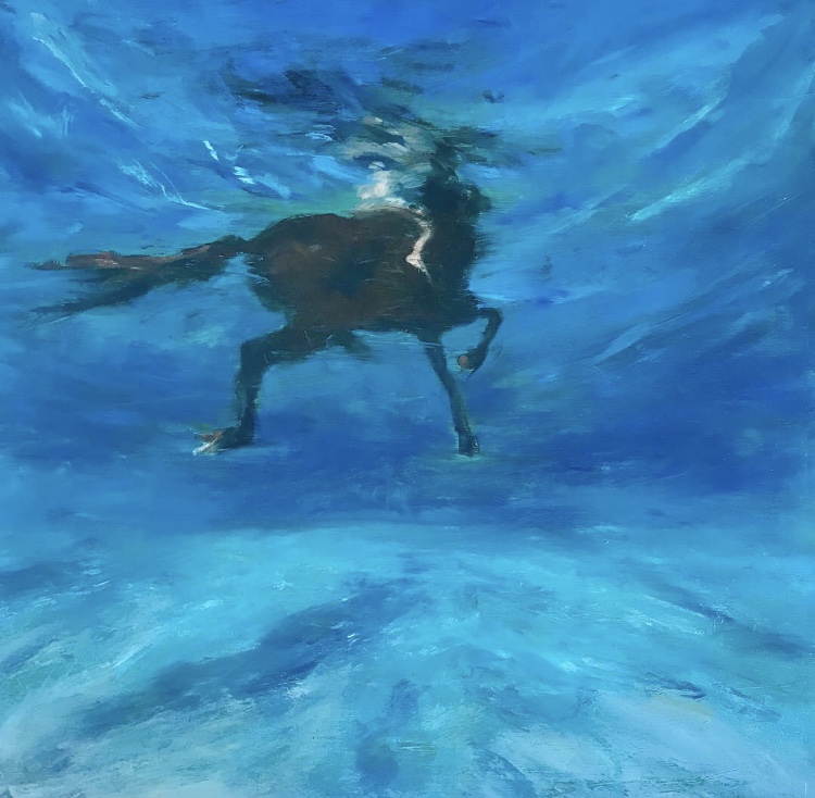 “Underwater Salvation” Oil on Aluminum (12x12”) 2018