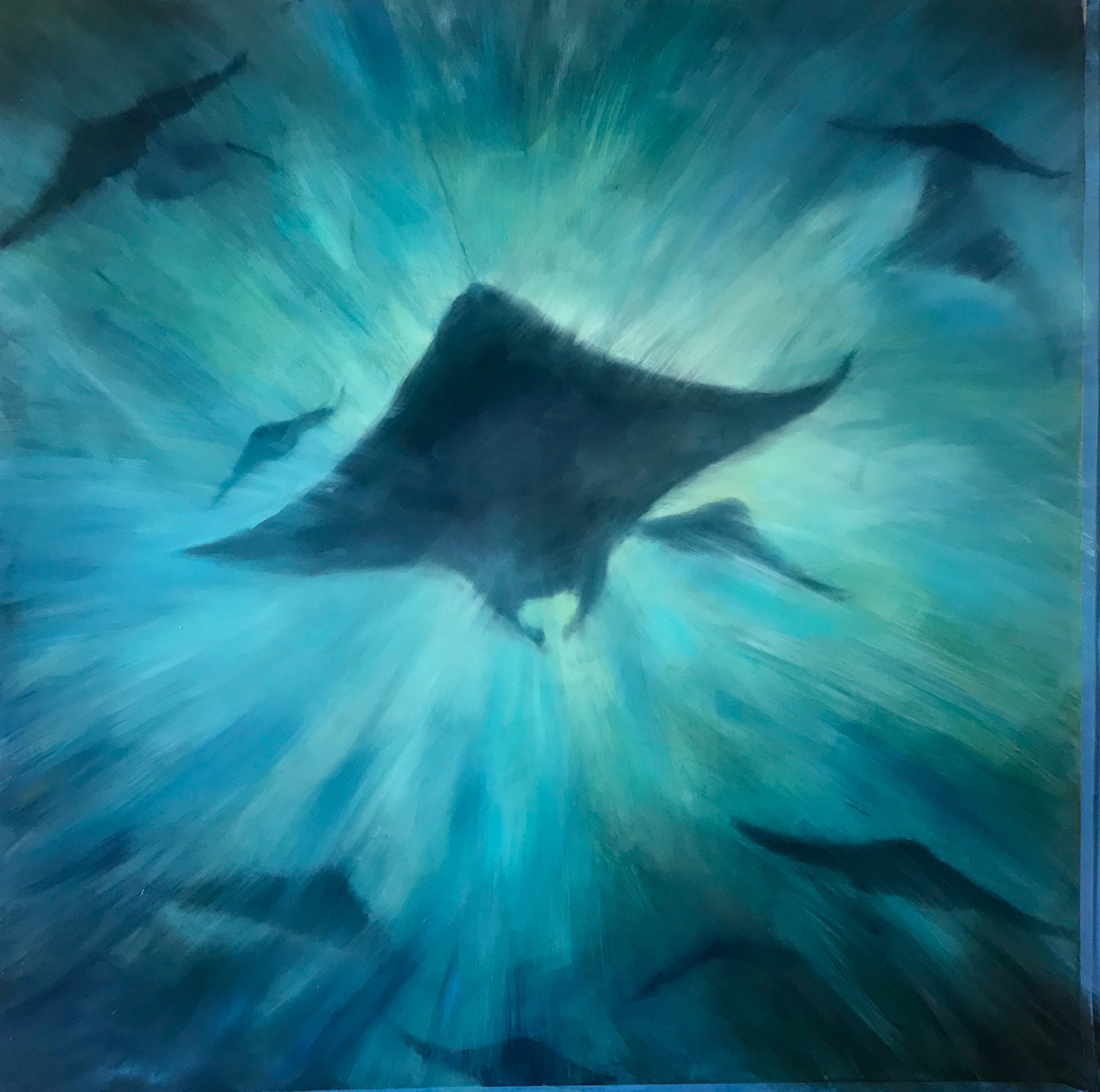 “Scattered Rays” Oil on Aluminum (36 x 36”)