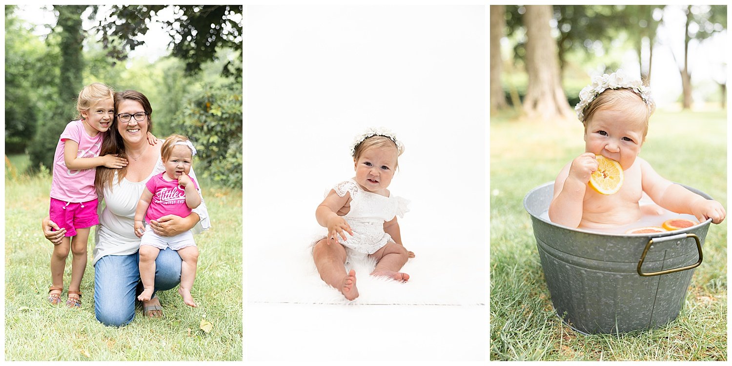 Evelyn is 9 months old | A summer milestone session and family photos at The LVP Studio