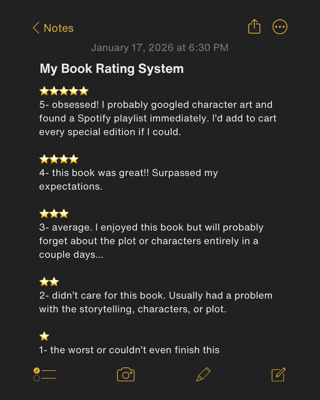 My Book Rating System