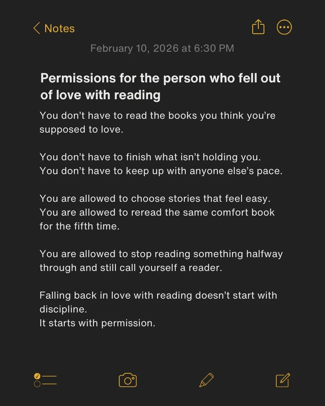 Permissions for the person who fell out of love with reading