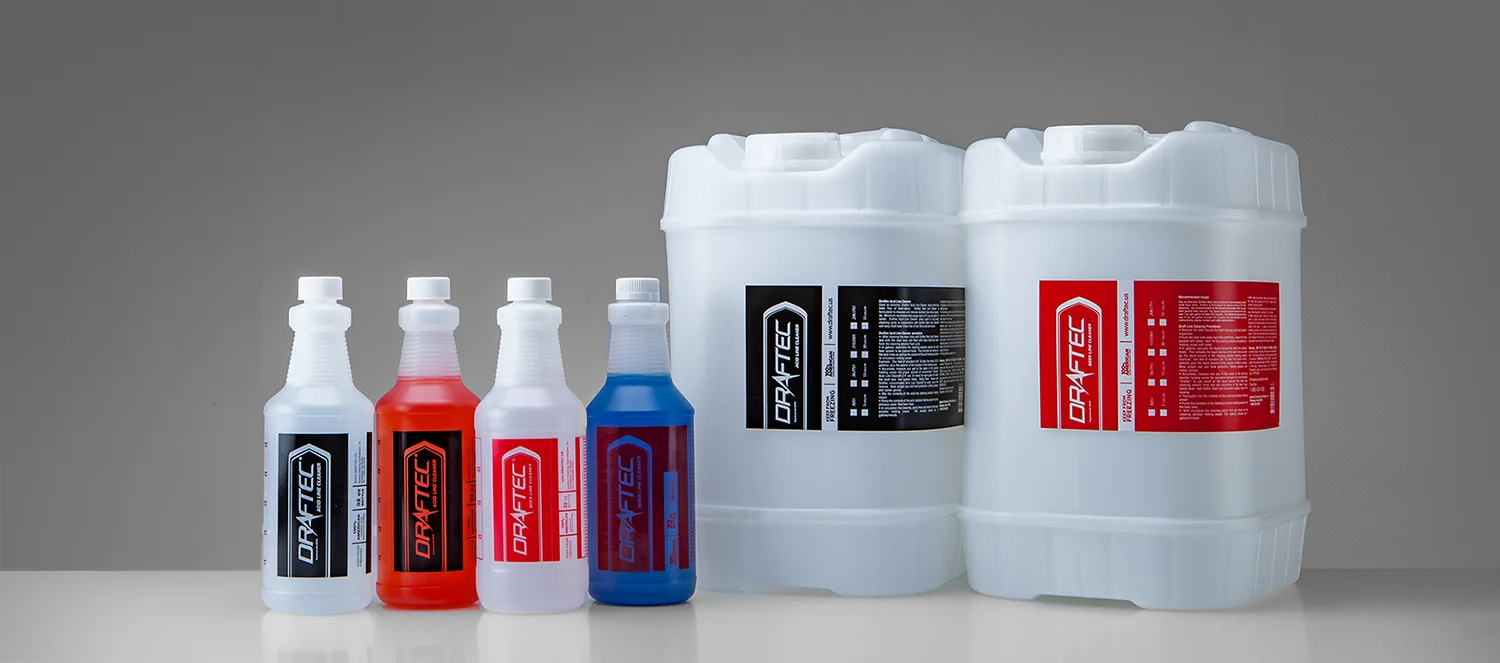 Draftec's proprietary beer line cleaner and acid line cleaner additive package