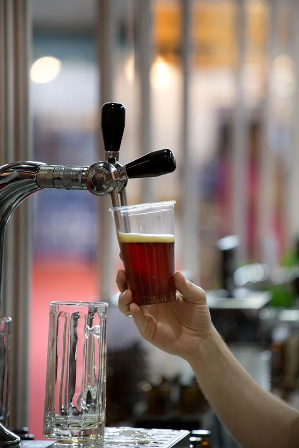 Draft beer being pulled