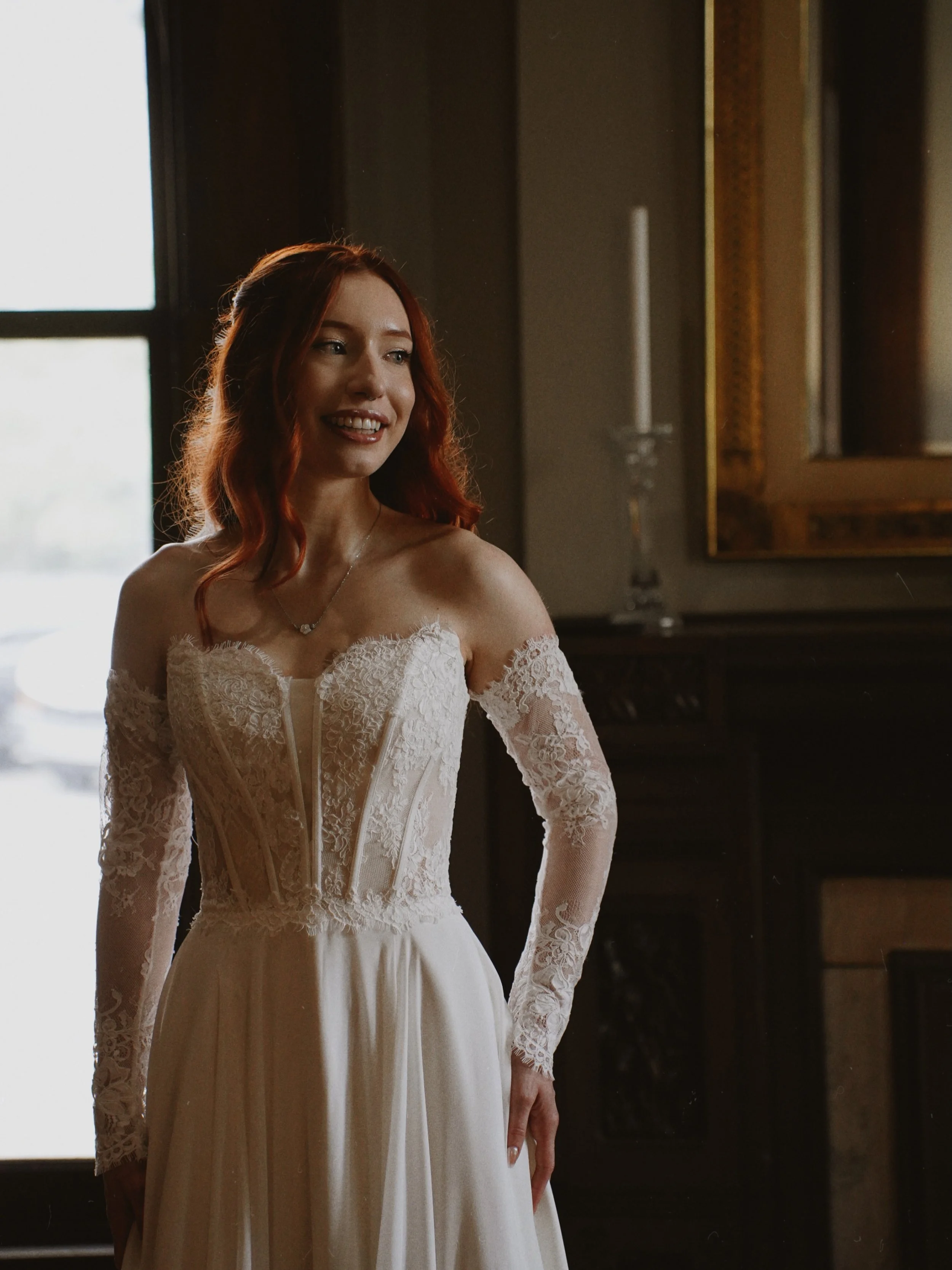 These two! Look at these two!
We love a good moody, vintage inspired wedding🤍
When she sent these photos over she said something that made me smile. She said &ldquo;nothing else I tried on compared to this beautiful gown, to make it even better it w