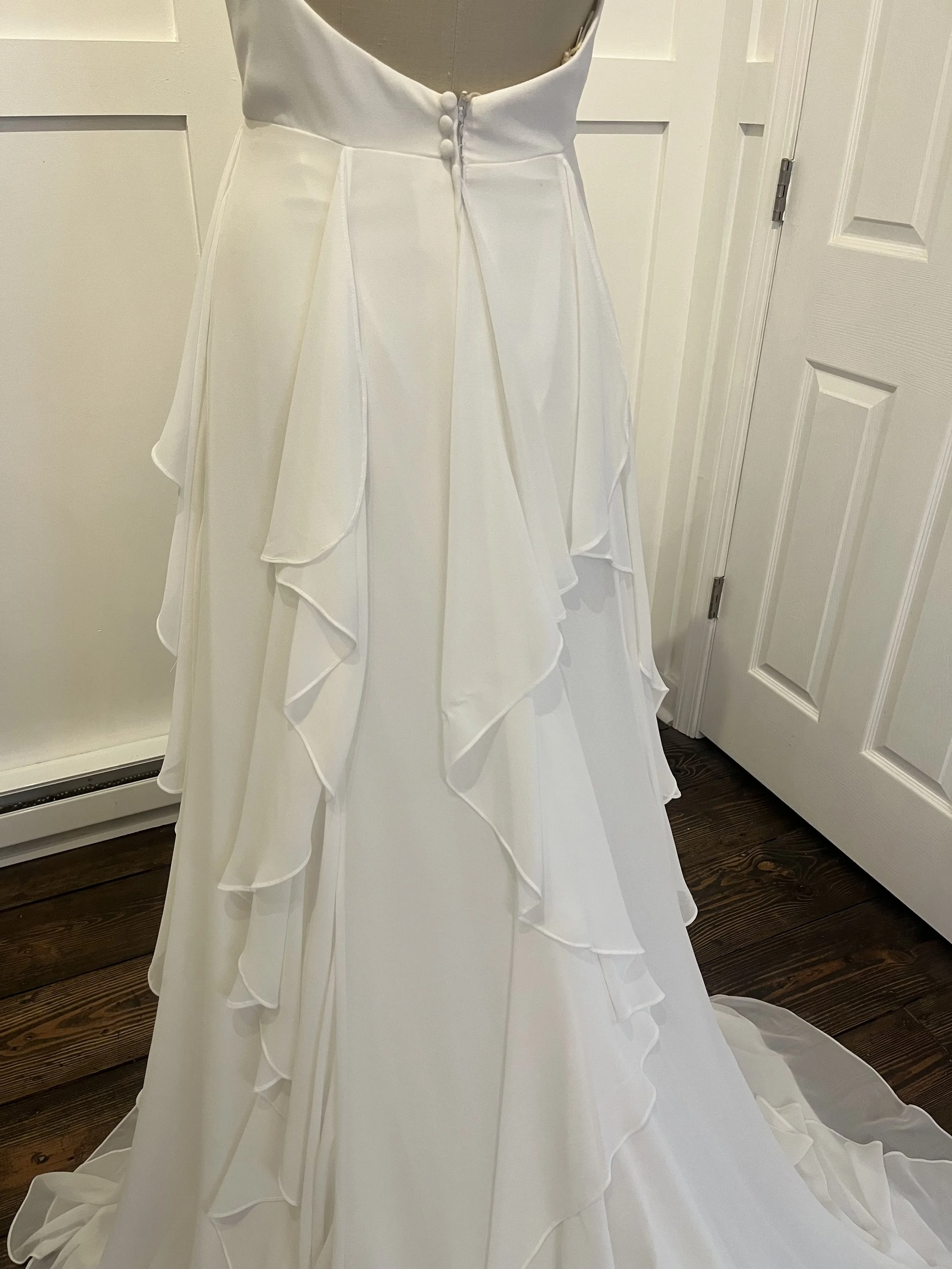 Lillian West Style 66330 Wedding gown ruffle detail
