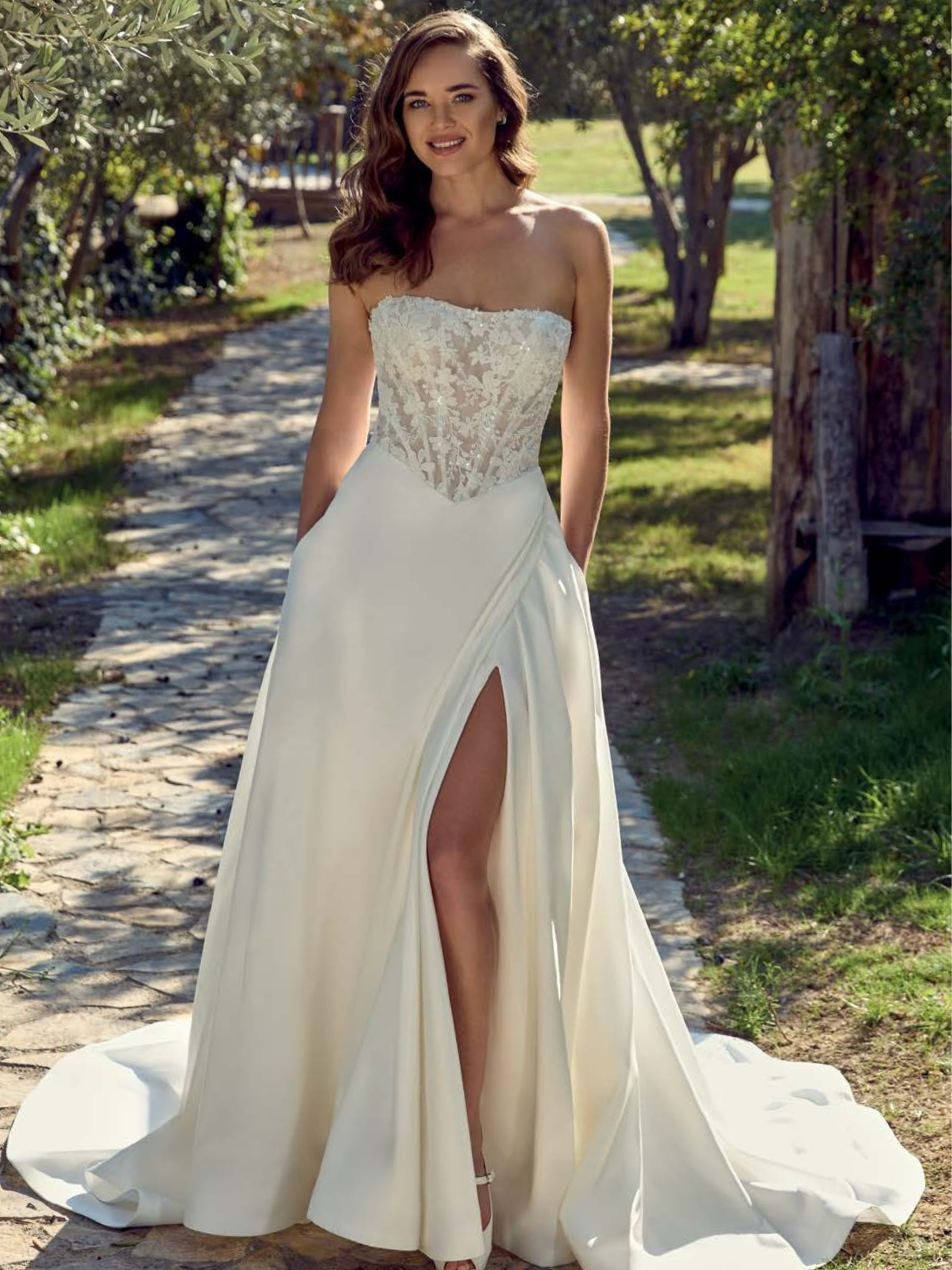 Bride wearing Eddy K Starling wedding gown