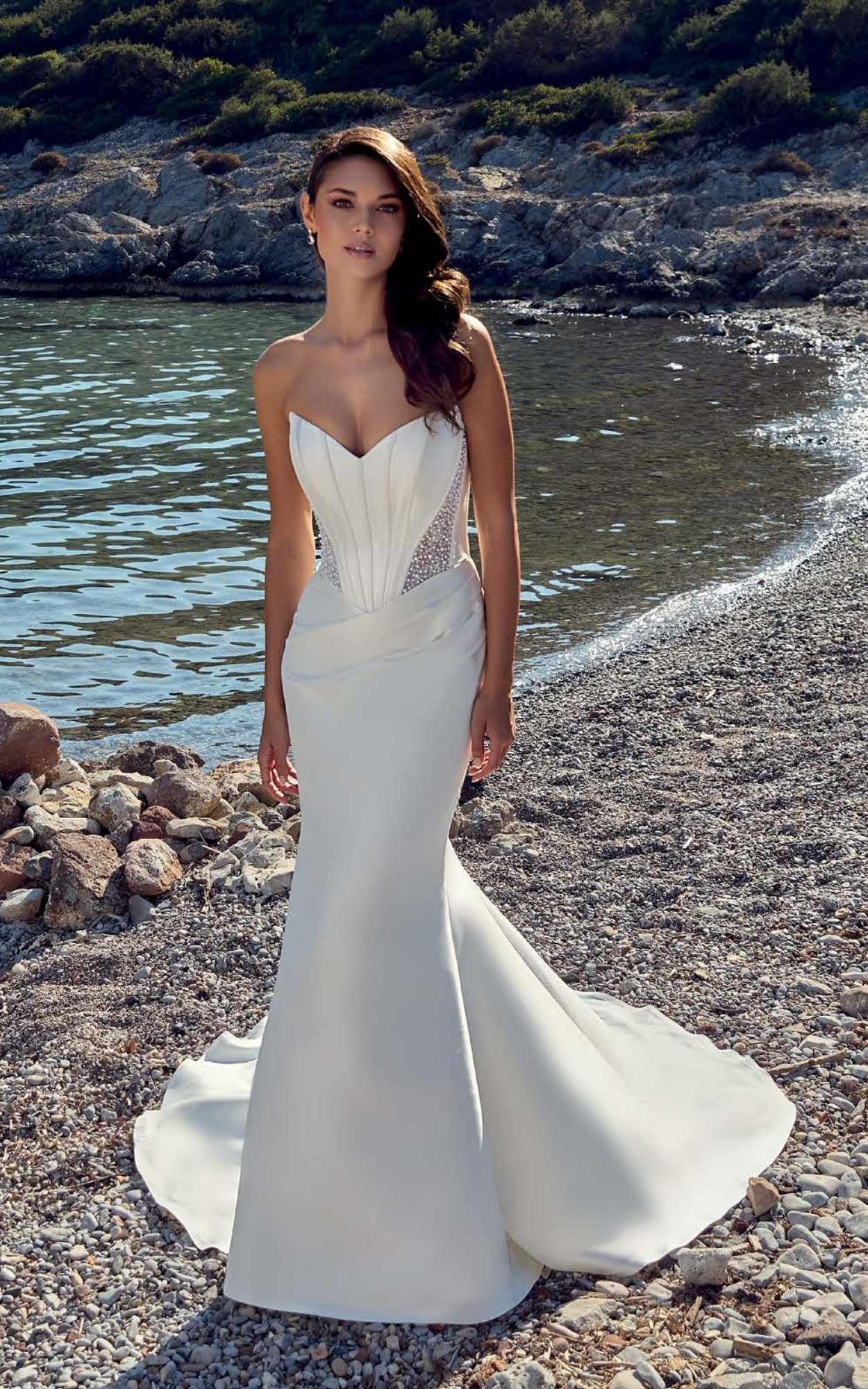 Bride wearing the Eddy K Bellagio Wedding Gown