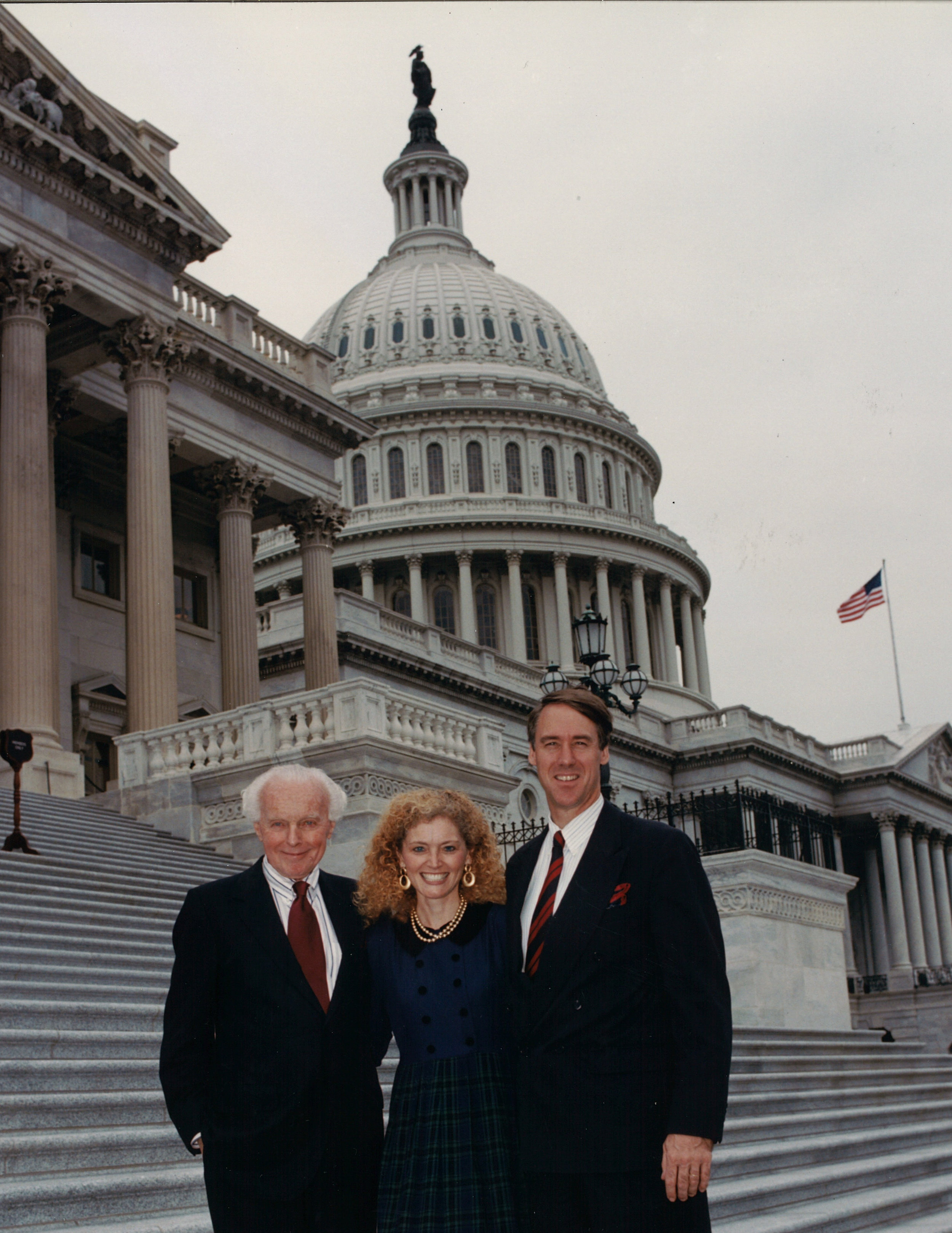 Katrina Lantos Swett with her father Tom Lantos and her husband Ambassador Richard Swett.