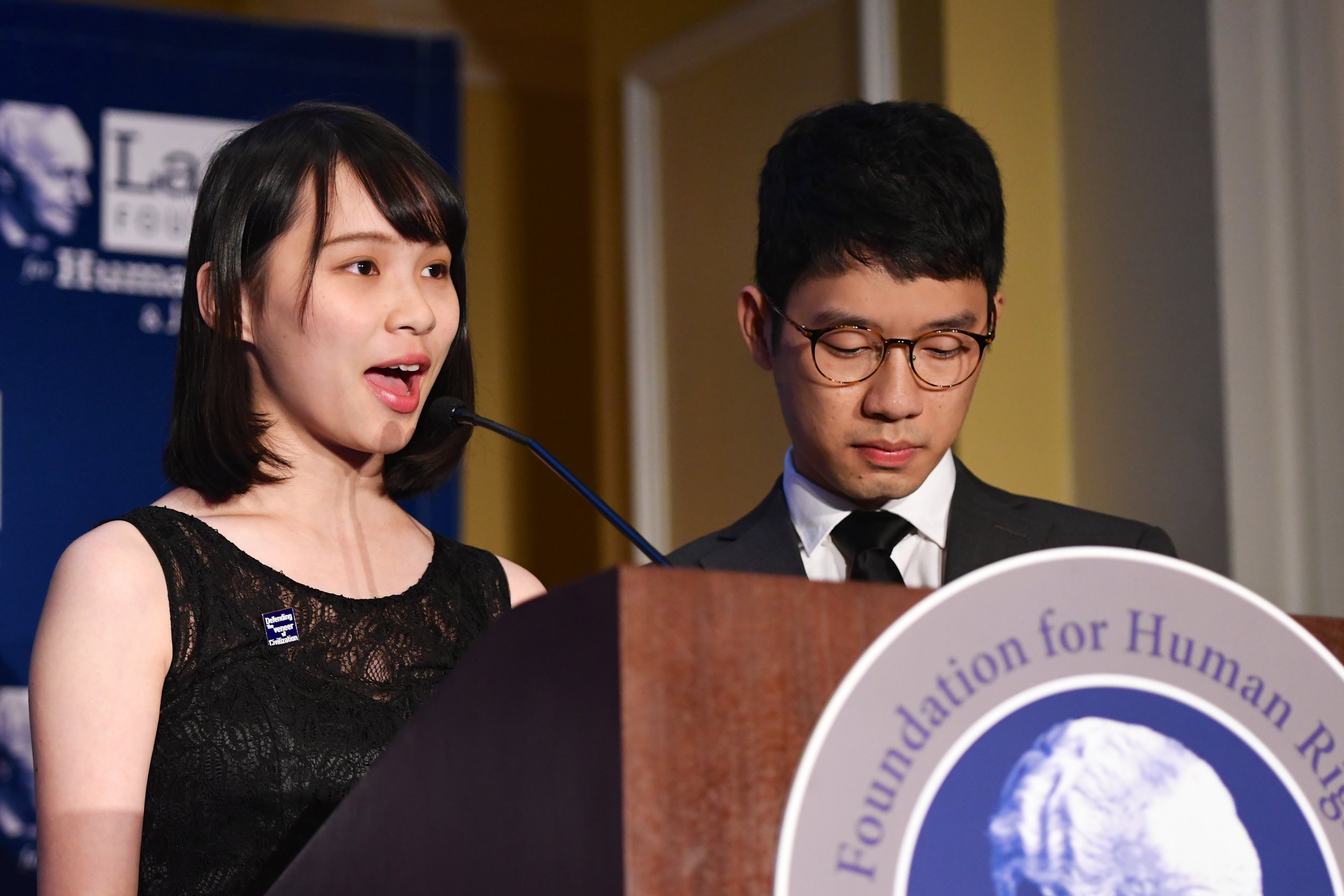 Agnes Chow at the 2018 Lantos Human Rights Prize Ceremony.