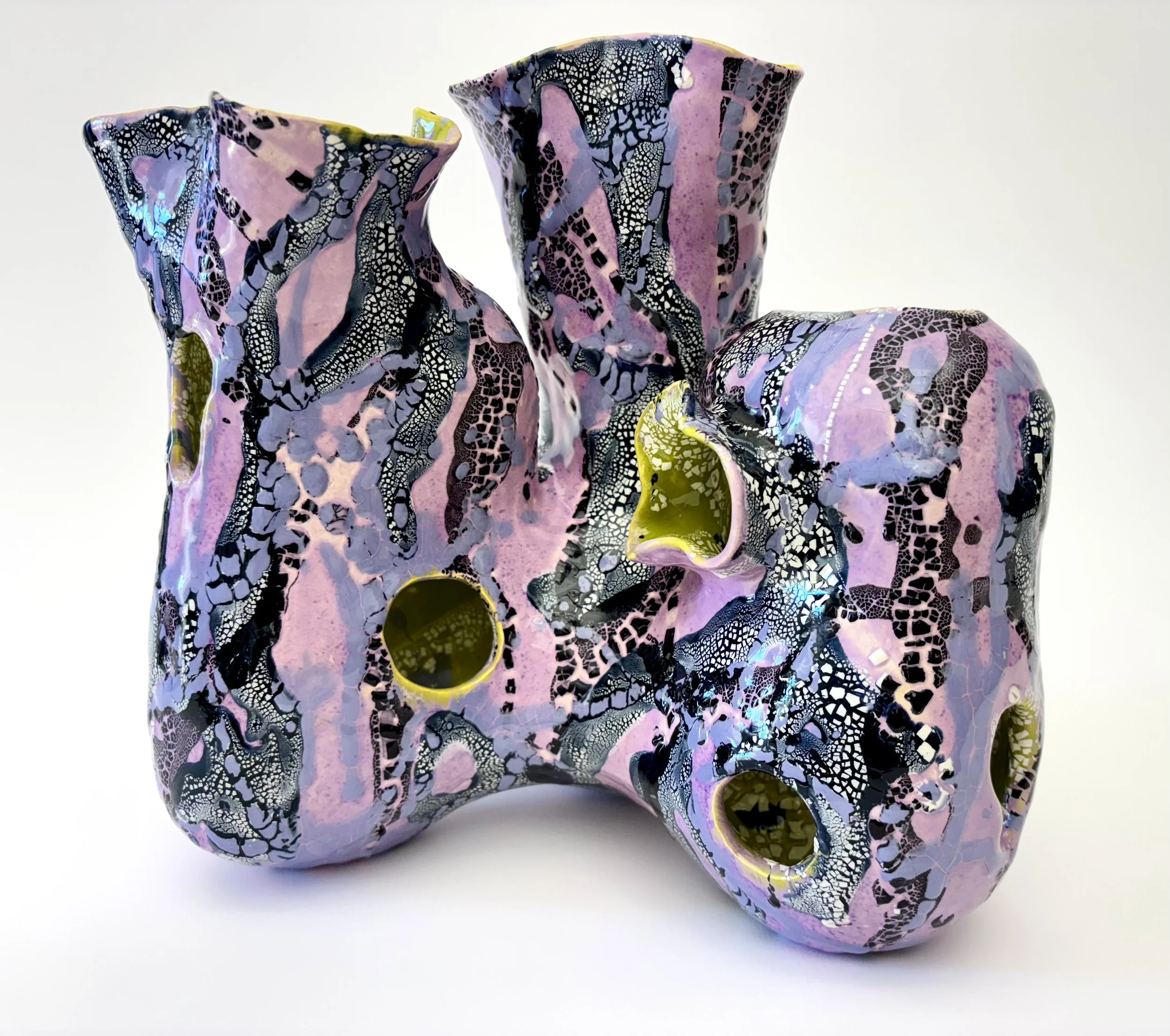 Among Dawn Flowers, 2025, 11Hx11x8 inches, ceramic