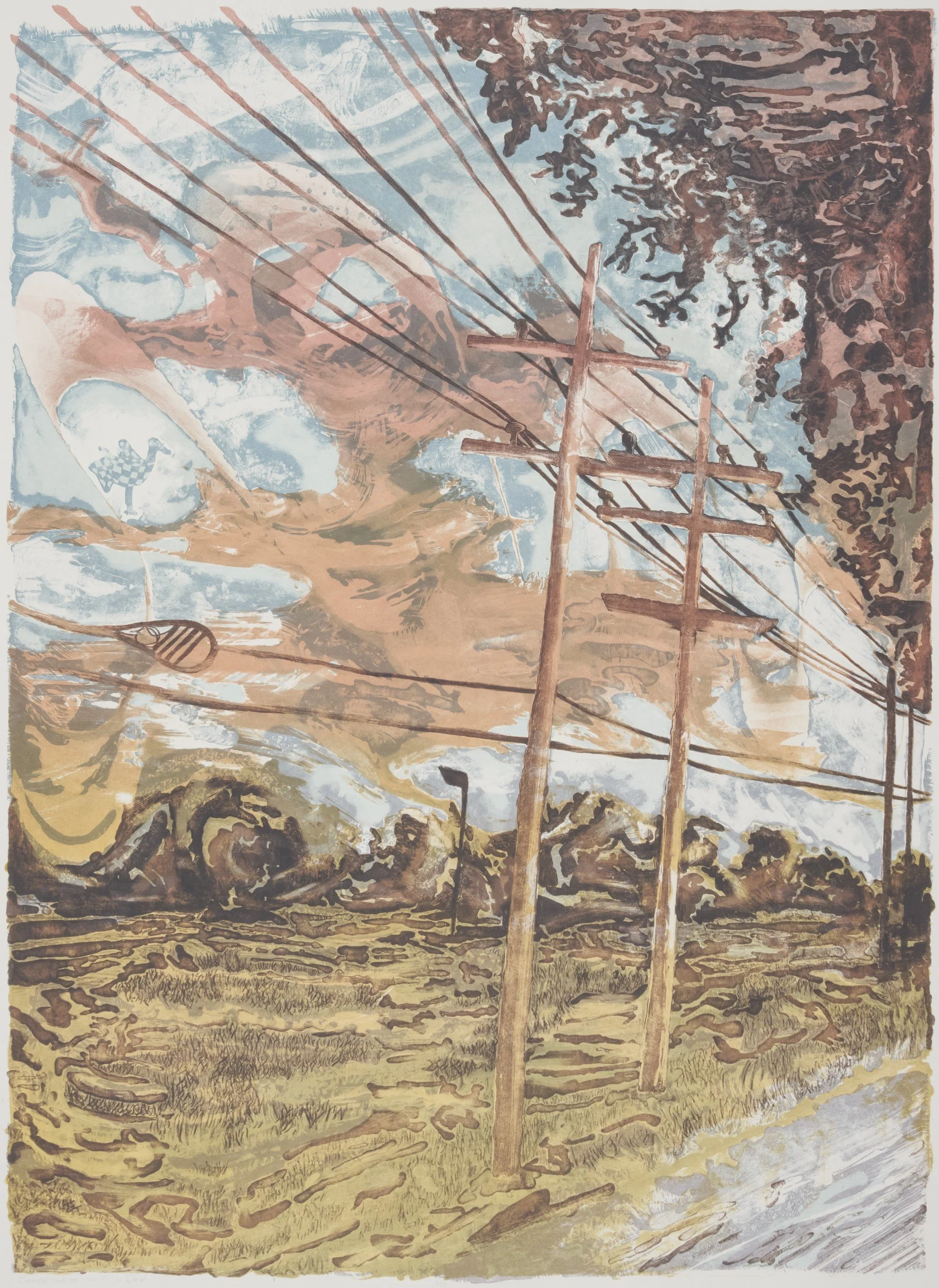   "Conversation with a Dad"   22 × 30 in. Lithograph, 2018 