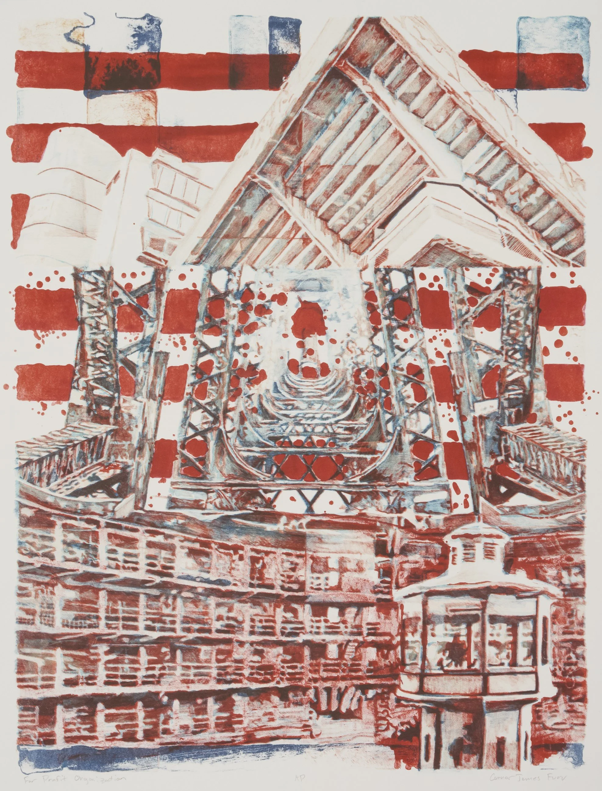   "Fear Profit Org"   14 × 20 in. Lithograph, 2021 