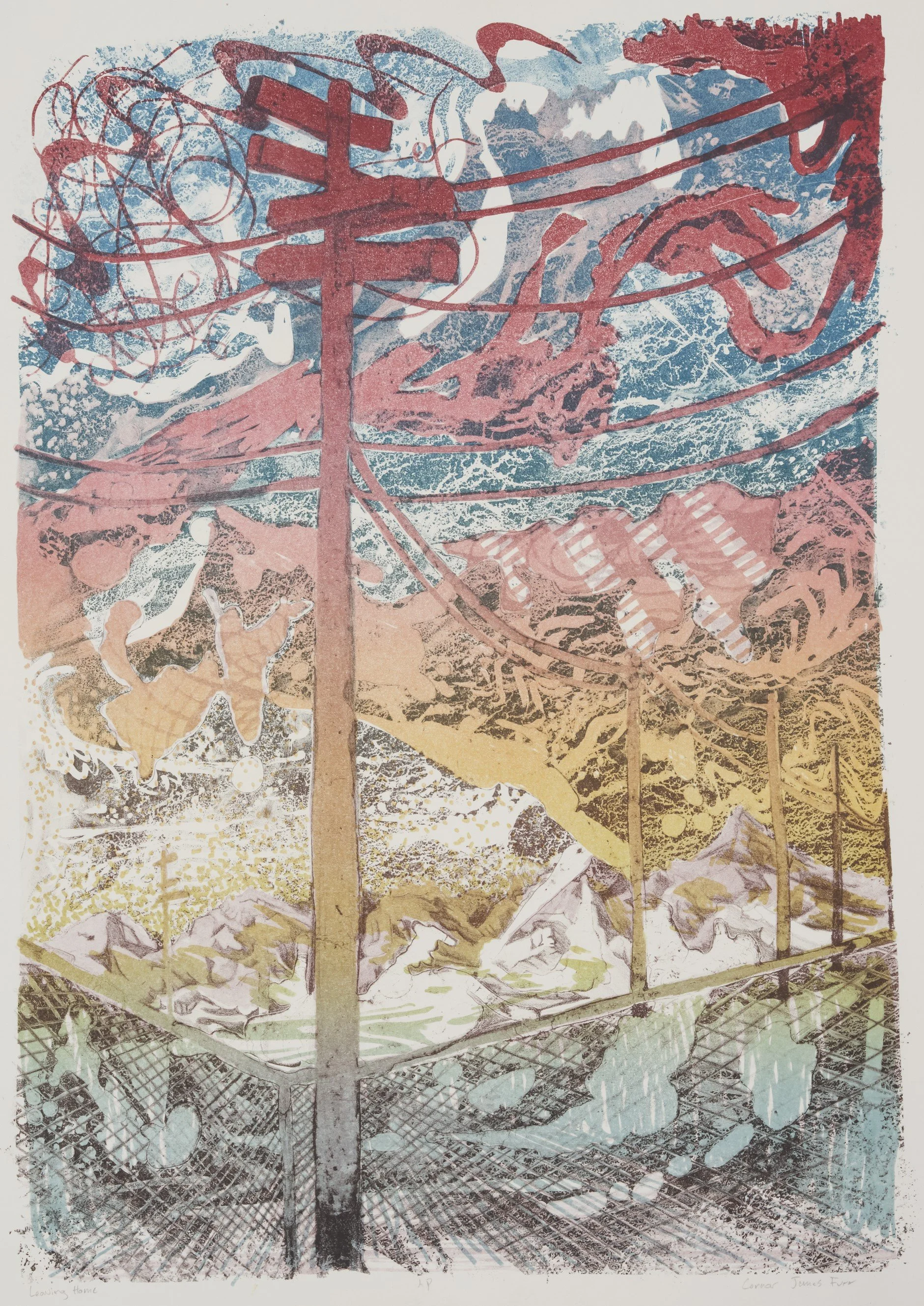   "Leaving Home"   15 × 22 in. Lithograph, 2018 