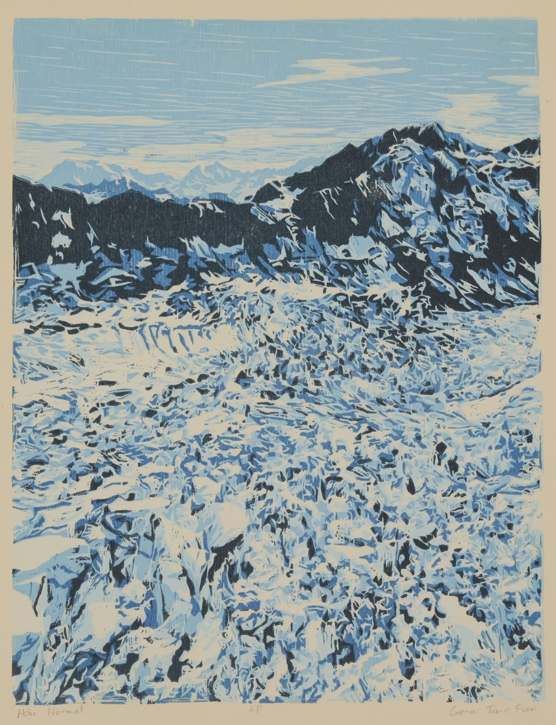   "Abbe Normal"   11 × 14 in. Woodcut, 2021 