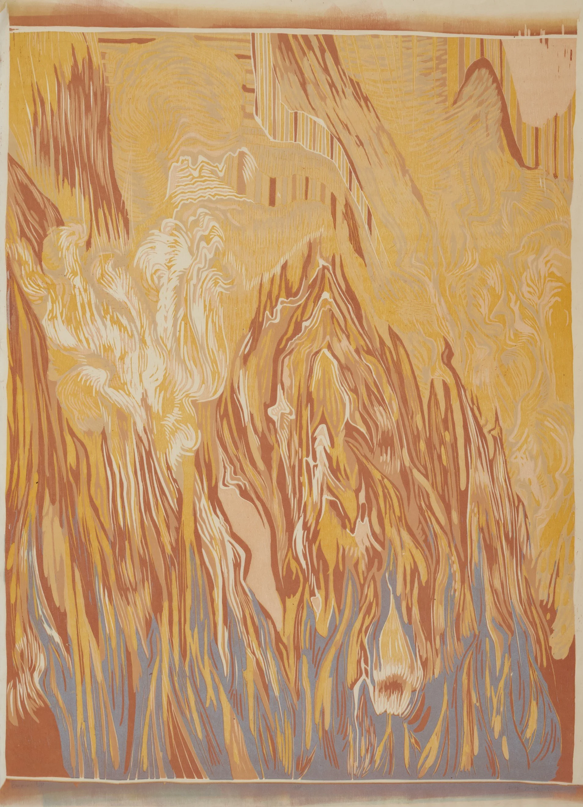   "BG"   19 × 27 in. Woodcut, 2015 