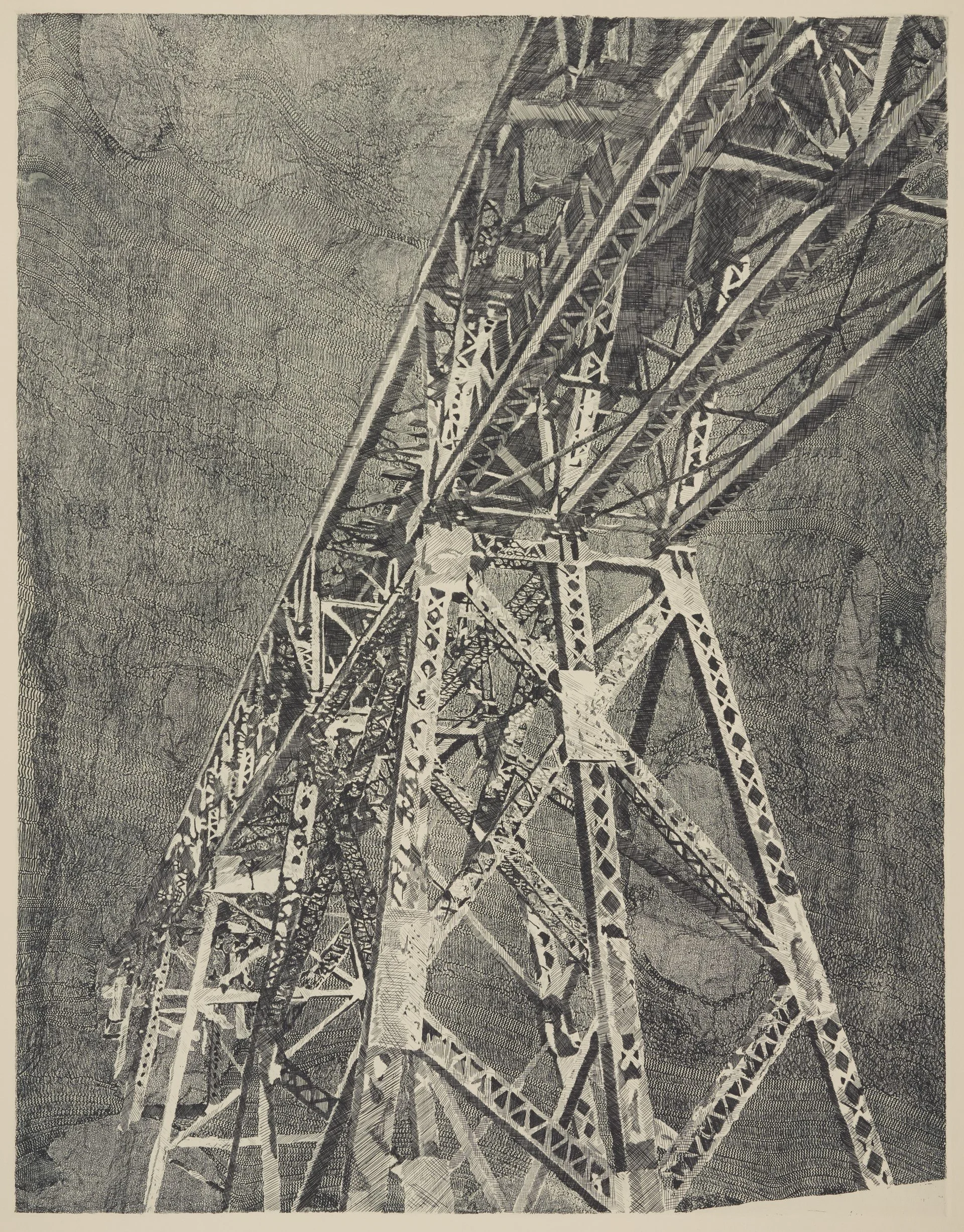   "The Gap"   21 × 29 in. Etching, 2020 