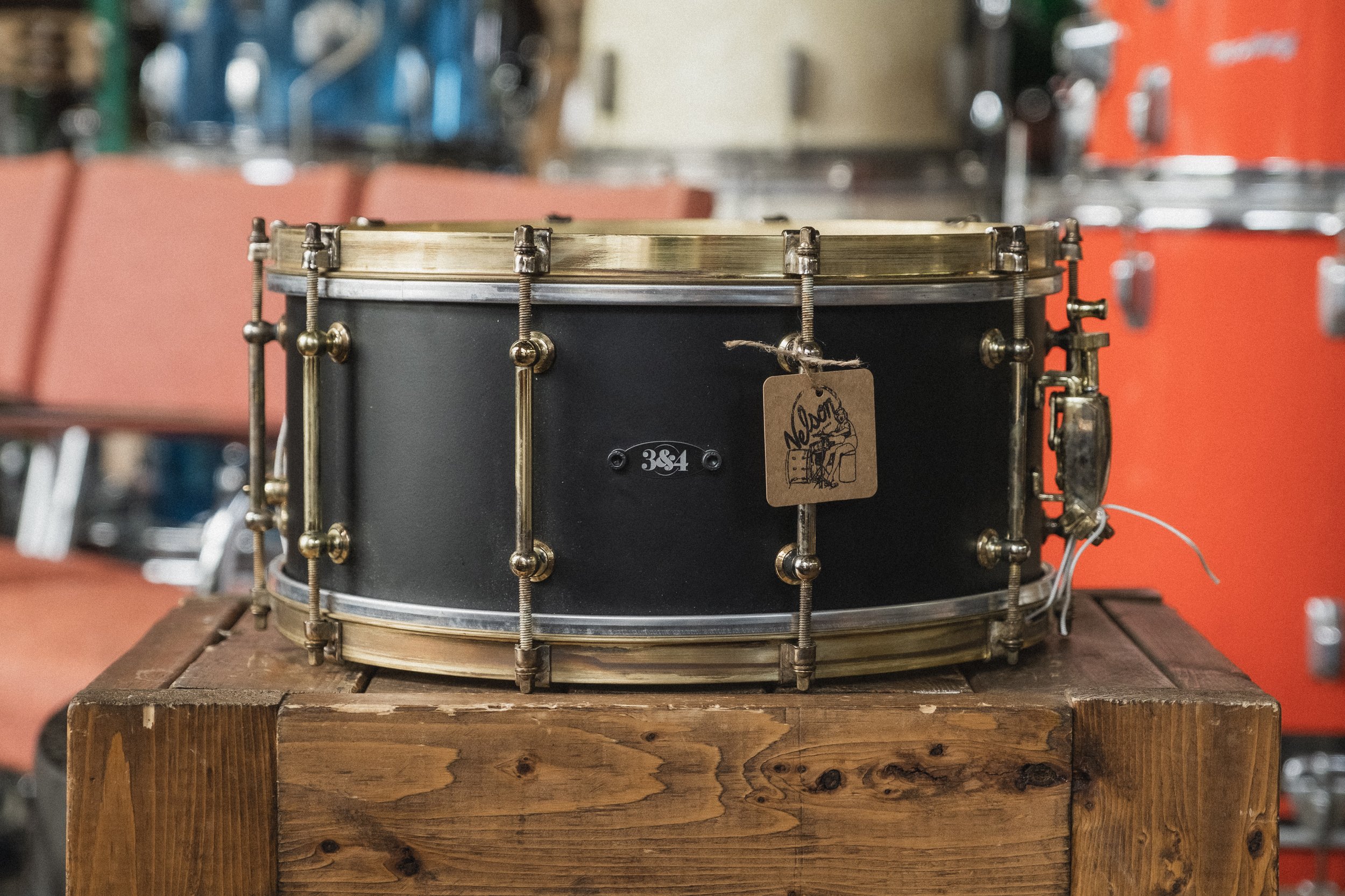 3rd & 4th Drums 'Black Brass Snare' w/ Weathered Hardware - 6.5x14 — Nelson  Drum Shop