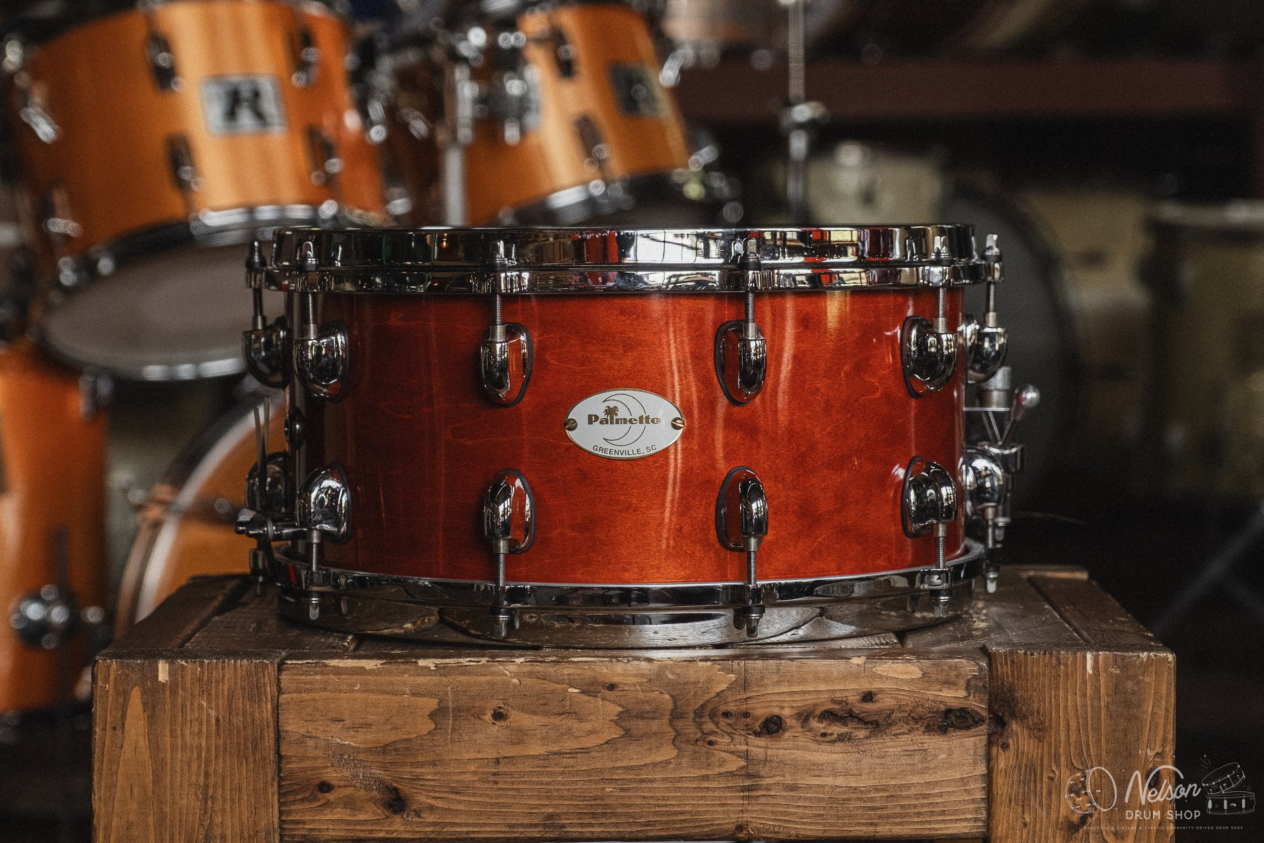 Used Palmetto Maple in Red Stain - 6.5x14 — Nelson Drum Shop