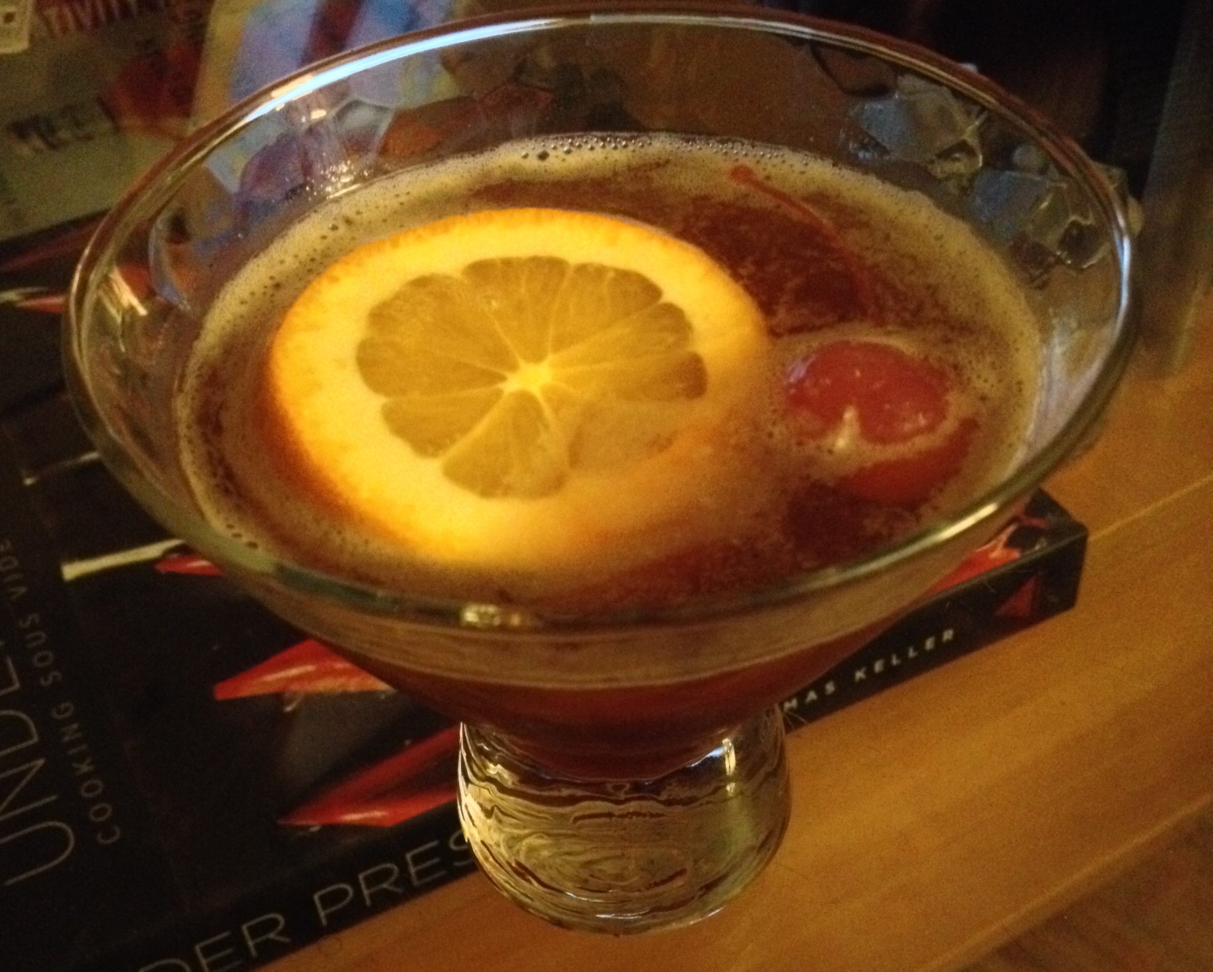 Doing home mixology, and one of my favorite sous vide books.