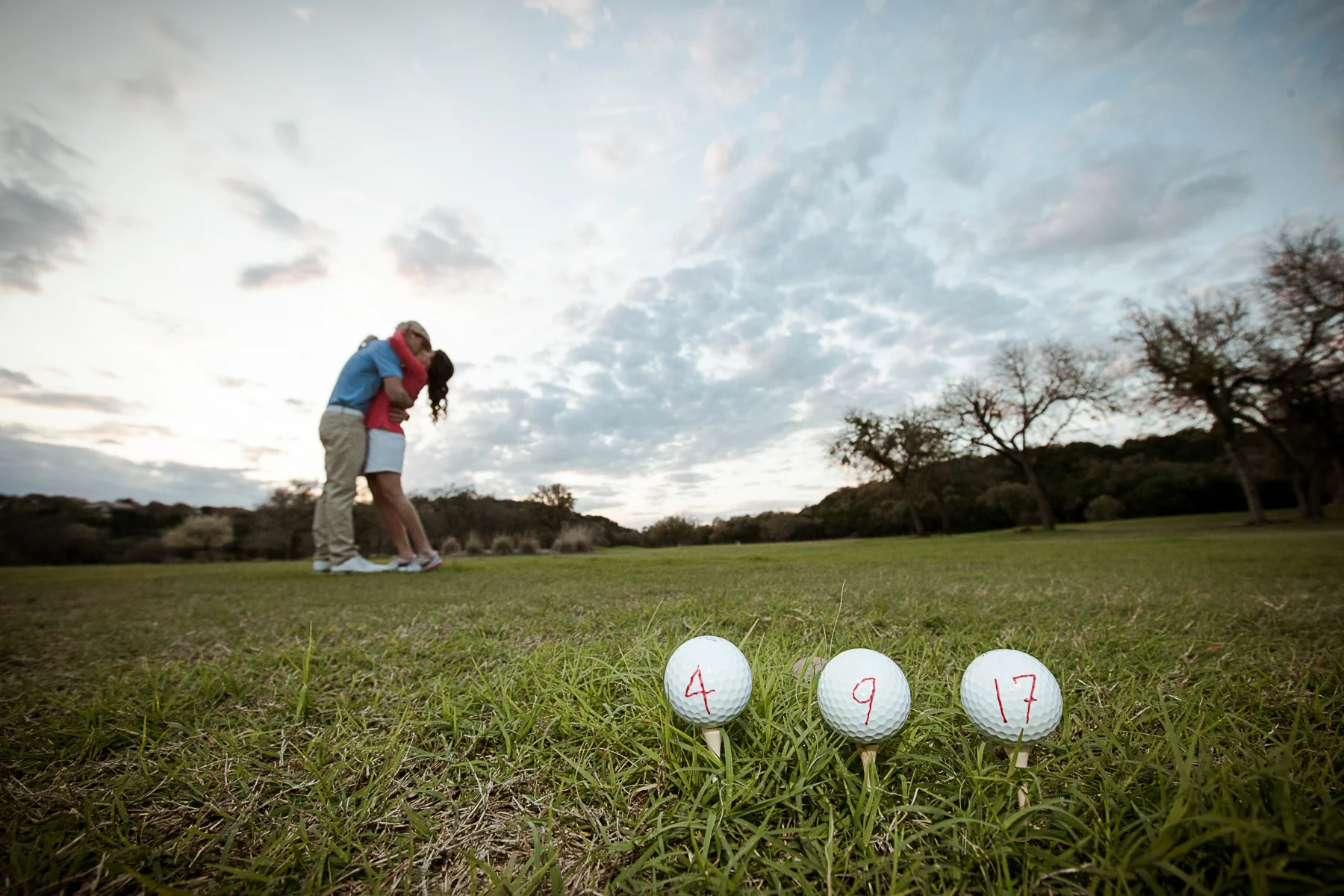 Crystal and Brian like to play golf, so of course we did a golf-themed engagement session! Click on the couple's names or HERE for more photos.