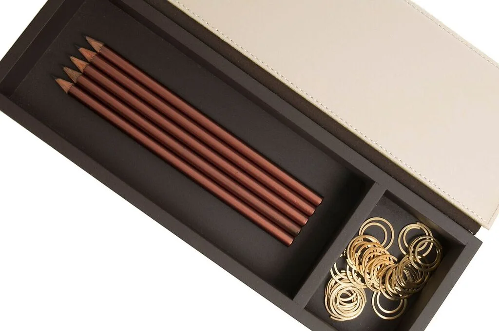 Cream Pinetti Pencil Box Open Lid
